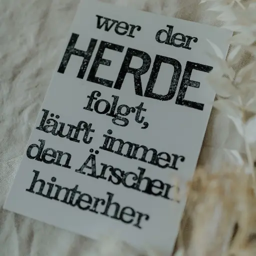 [PK047] Saja - Gestempelte Postkarte - Wer der Herde folgt