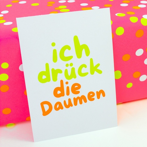 [2613212-2] Bow & Hummingbird - Postkarte - Ich drücke die Daumen - Recyclingpapier