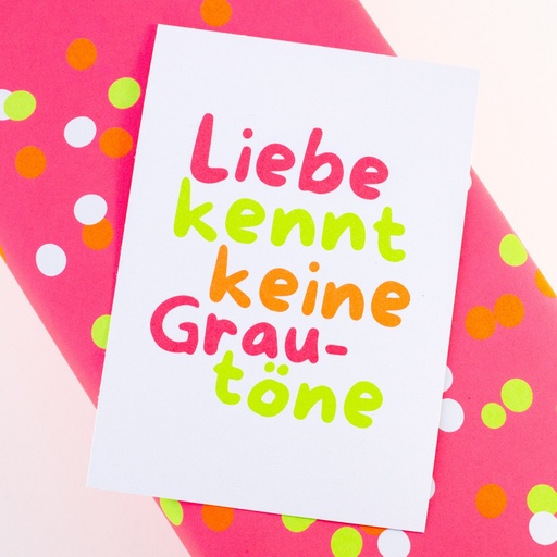 [2613212-5] Bow & Hummingbird - Postkarte - Liebe kennt keine Grautöne - Recyclingpapier