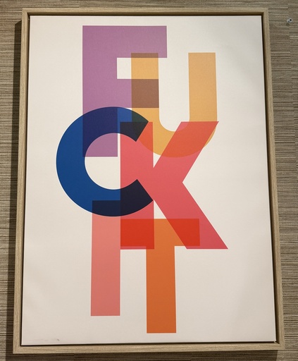 Bild auf Leinwand mit Holzrahmen FUCK IT bunt