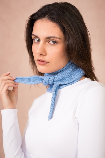 [LS001-HB] Calie Paris - Dreieckstuch/kleiner Schal SOPHIE Scarf gestrickt - Hellblau