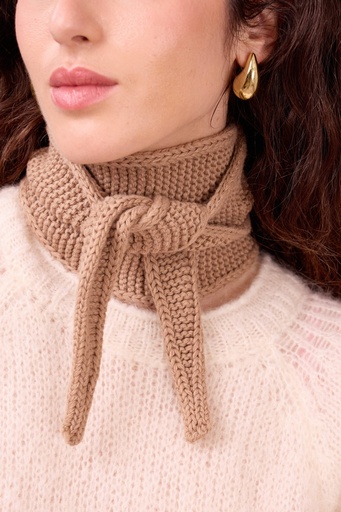 [LS001-TA] Calie Paris - Dreieckstuch/kleiner Schal SOPHIE Scarf gestrickt - Taupe