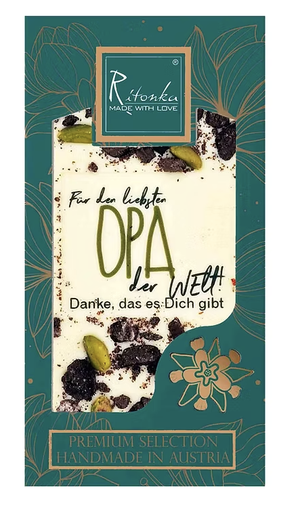 Ritonka - Premium weiße Schokolade - Bester Opa - 95g