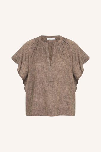 By Bar - Vina Lurex Blouse - 1710 iced coffee