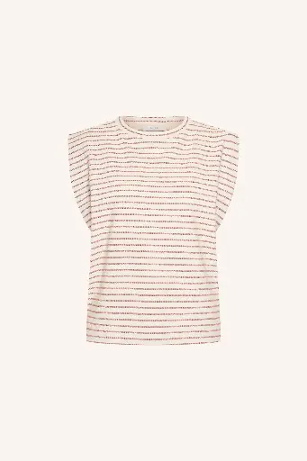 By Bar - Diede Heavy Jersey Stripe Top - 1326 Sunset rose stripe