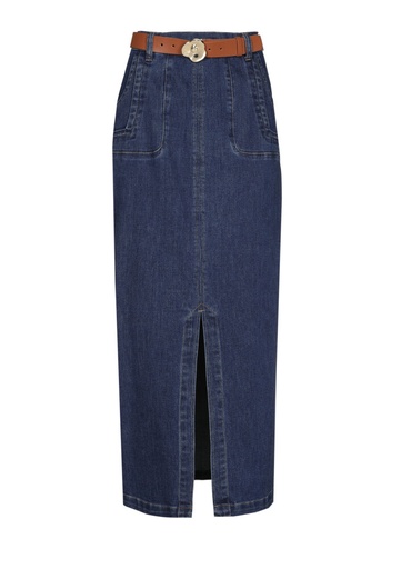 Caroline Biss - DENIM MIDI SKIRT Jeans Dark Blue