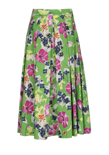 Caroline Biss - SKIRT WITH ELEGANT PLEATS AND FRESH FLORAL PRINT