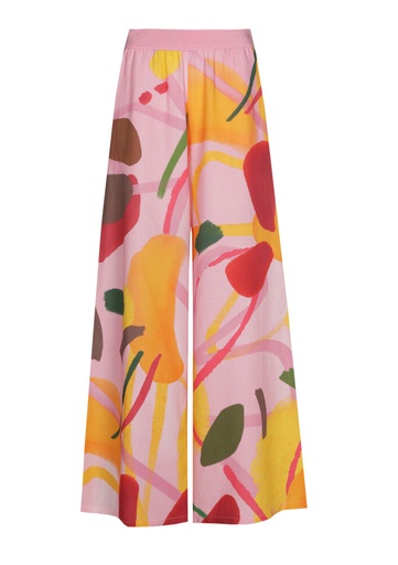Caroline Biss - PALAZZO TROUSERS WITH ABSTRACT PRINT, ELASTICATED WAIST  multi color