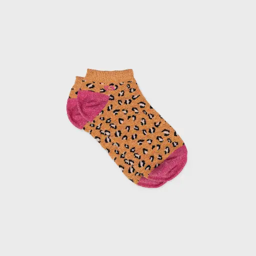 [SFW14] Billybelt - Baumwollsocken Leopard glitter ankle socks orange pink