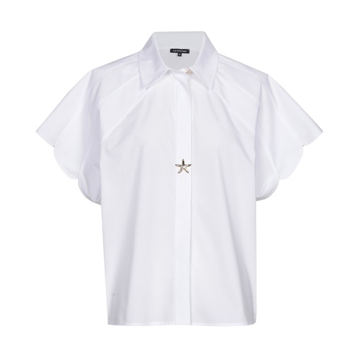 Caroline Biss - COTTON BLOUSE WITH SLEEVE EFFECT white