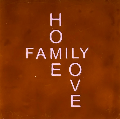 [08.10.27344] Yett tiles - Fliese/Untersetzer - Home family love taupe/lachs
