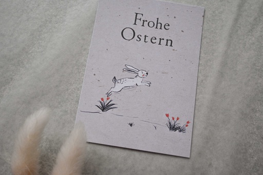[MK_17] Saja - Gestempelte Postkarte - Frohe Ostern (kleine Karte)