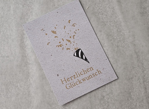 [MK_14] Saja - Gestempelte Postkarte - Herzlichen Gkückwunsch (kleine Karte)
