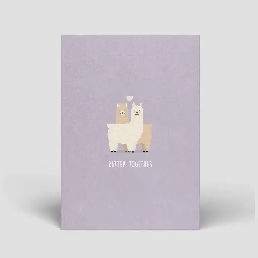 [PT0095] Naturbedacht - Postkarte - Better together (Alpaka)
