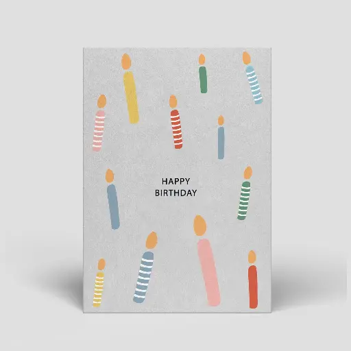 [PT0072] Naturbedacht - Postkarte - Kerzen (Happy birthday)