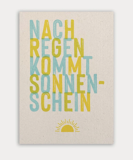 [PK-MIYL-NACH] Togethery - Riso-Druck Postkarte Ökopapier - Nach Regen kommt Sonnenschein