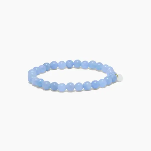 [AQU-KA-6MM] Soï Copenhagen - Armband Essential Aquamarine Stretch Bracelet 6mm - Courage