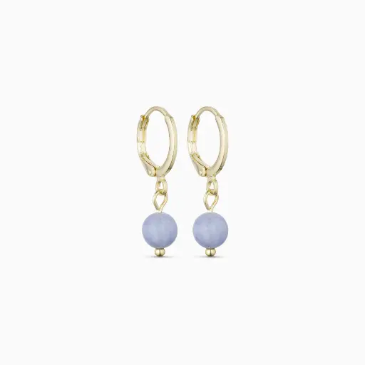 [AAH-ER] Soï Copenhagen - Ohrringe Ava Aquamarine Huggie Earrings - Courage