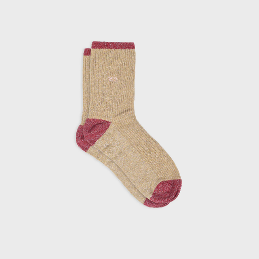 [FPA27] Billybelt - Baumwollsocken Vintage glitter socks - beige old pink