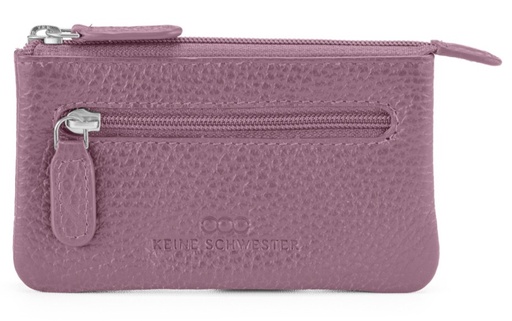 [24899] Duo Schlüsseltasche | mauve | silber | genarbt