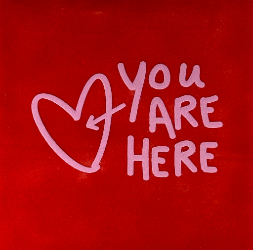 [25.10.26788] Yett tiles - Fliese/Untersetzer - You are here - rot/warmrosa