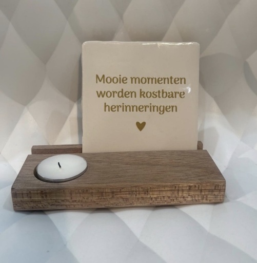 [DISPLWAXINE] Yett Tiles - Fliese/Untersetzer Holzdisplay für eine Fliese - mit Teelichthalter (ohne Fliese)