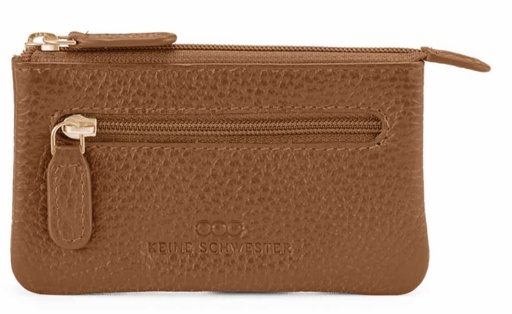 [24731-KS] Duo Schlüsseltasche | Karamell | gold | genarbt