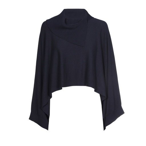 Caroline Biss - LOOSE PONCHO WITH WIDE SLEEVES midnight blue