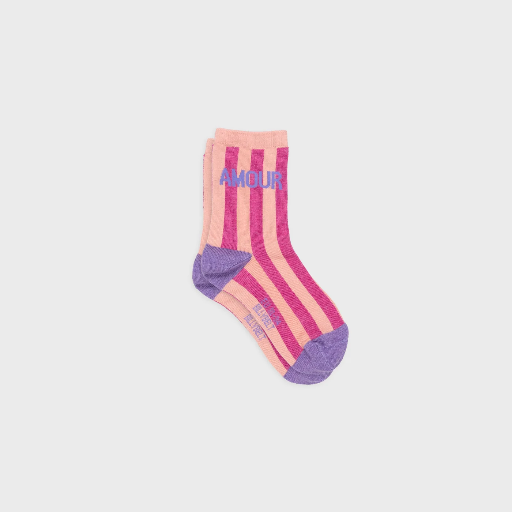 Billybelt - Kindersocken Bio-Baumwolle MESSAGE SOCKS AMOUR lila pink