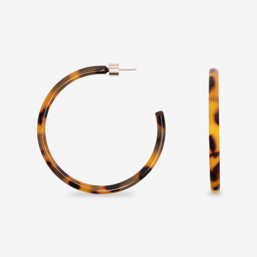 [019-A] Sasstie - Ohrringe - Hoop Dark Cheetah