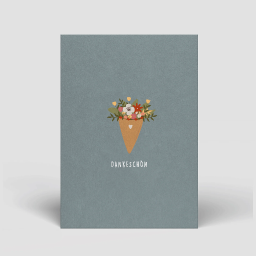 [PT0052] Naturbedacht - Postkarte - Dankeschön (Blumenstrauß) 