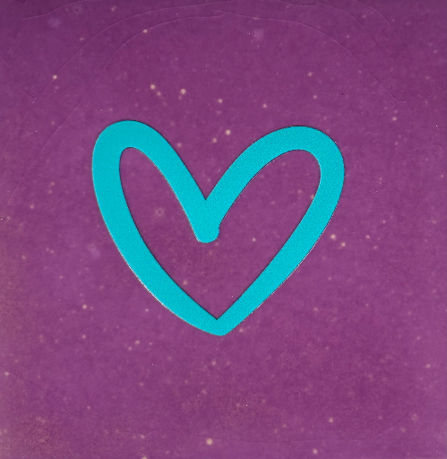 [08.10.25916] Yett Tiles - Fliese/Untersetzer - Heart open - lila/turquoise