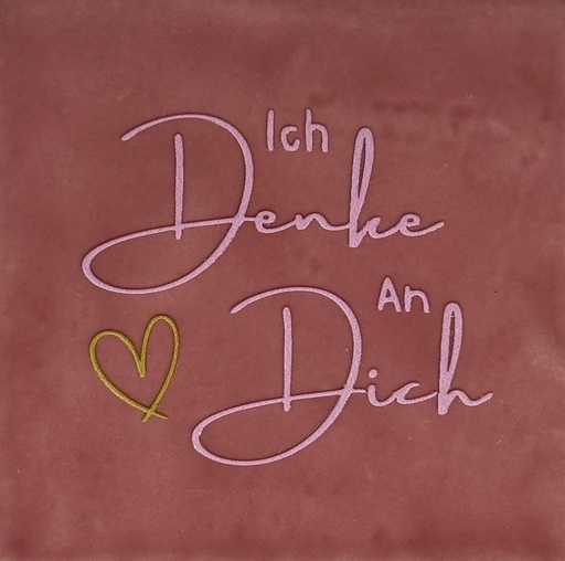 [D09.10.26023] Yett Tiles - Fliese/Untersetzer - Ich denke an dich - rosa/warmrosa/gold