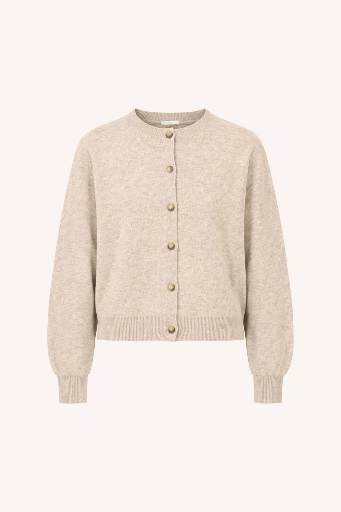By Bar - Cleo Merino Cardigan - 826 oyster melee 