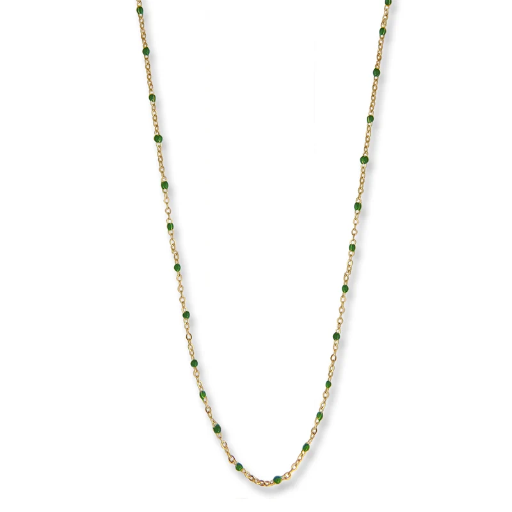 [4640-42-EXT-g] Jeberg Jewellery - Ivy Beaded necklace gold 42 + 3 cm extension gold