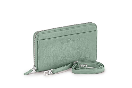 [5065] tragbar soft | mint | silber | genarbt