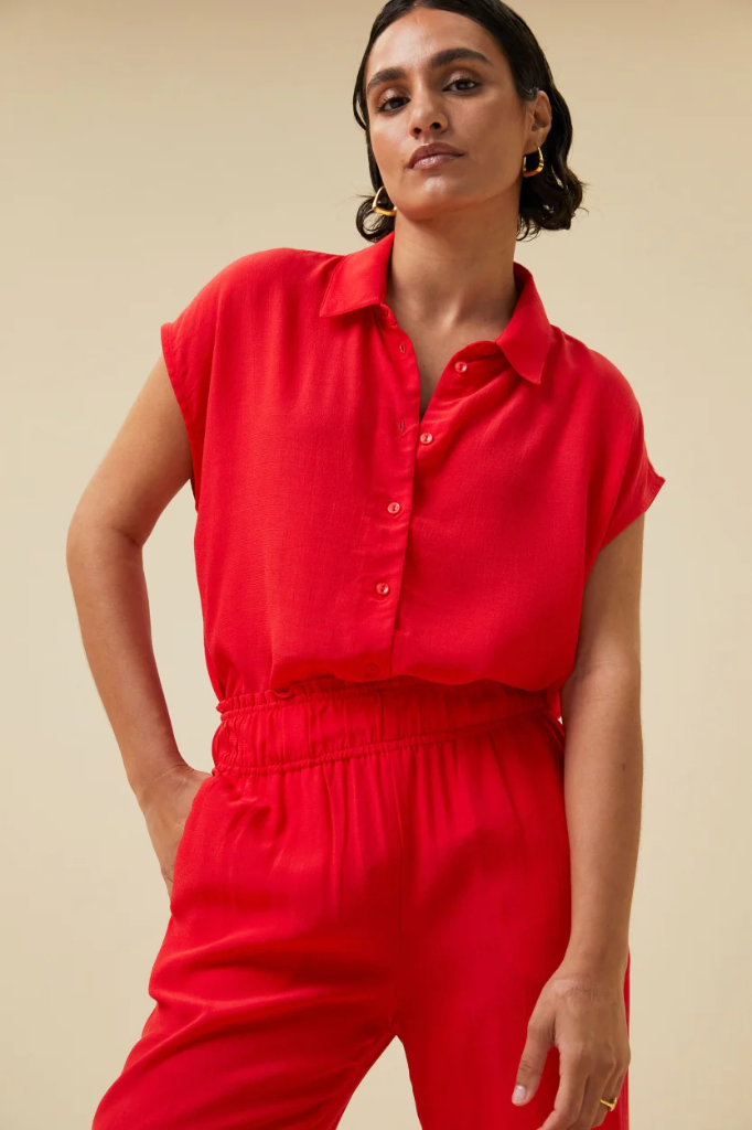 By Bar - Kiek Viscose Top Poppy Red 305
