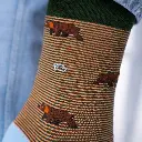 Billybelt - Baumwollsocken Animal BEAR gestreift - light brown, green