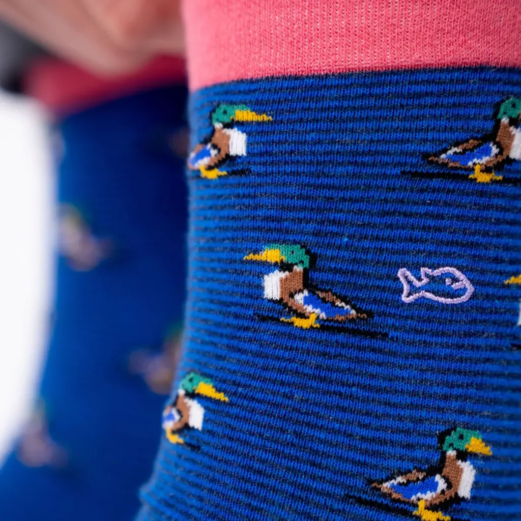 Billybelt - Baumwollsocken Animal DUCK gestreift - blue, red, yellow