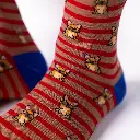 Billybelt - Baumwollsocken Animal MARCEL gestreift - red, light brown