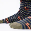 Billybelt - Baumwollsocken Animal TECKEL gestreift - navy blue khaki