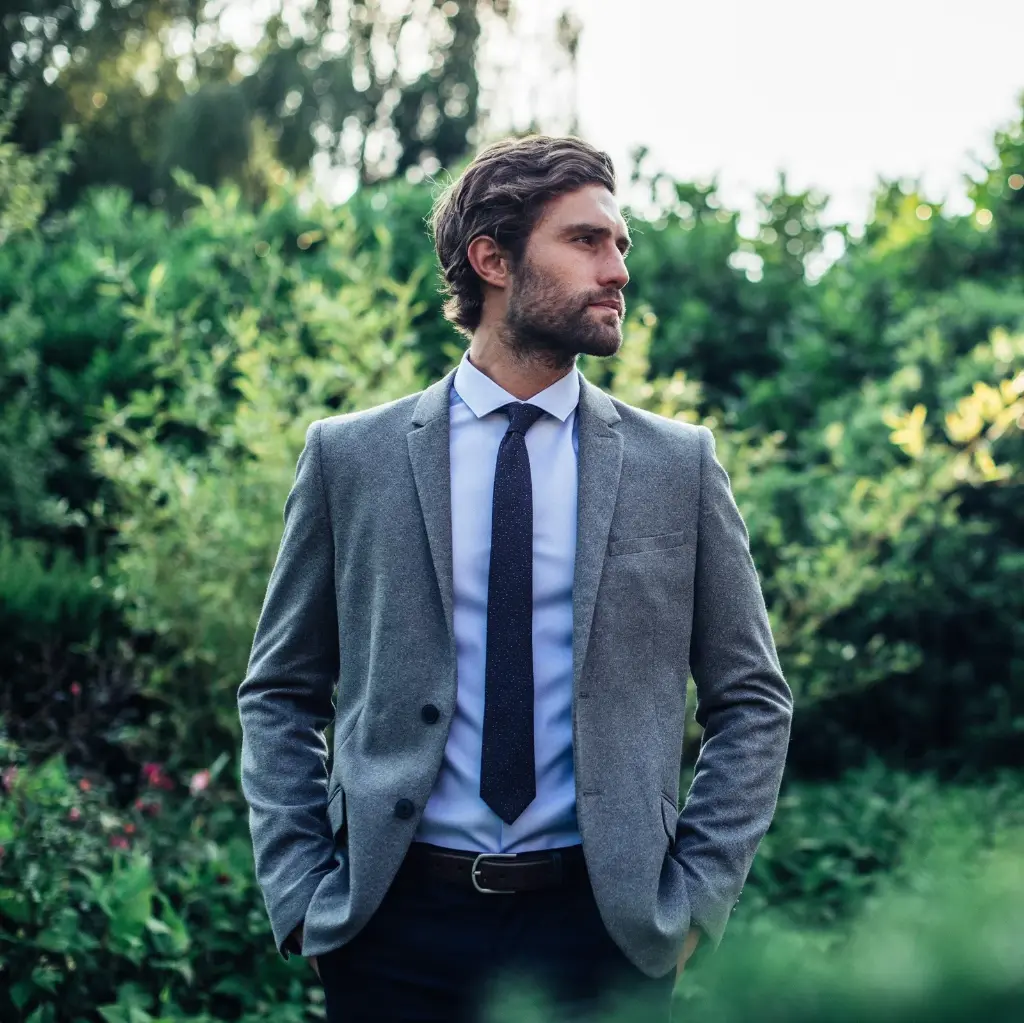 Billybelt - Krawatte Wool Tie - navy, rot