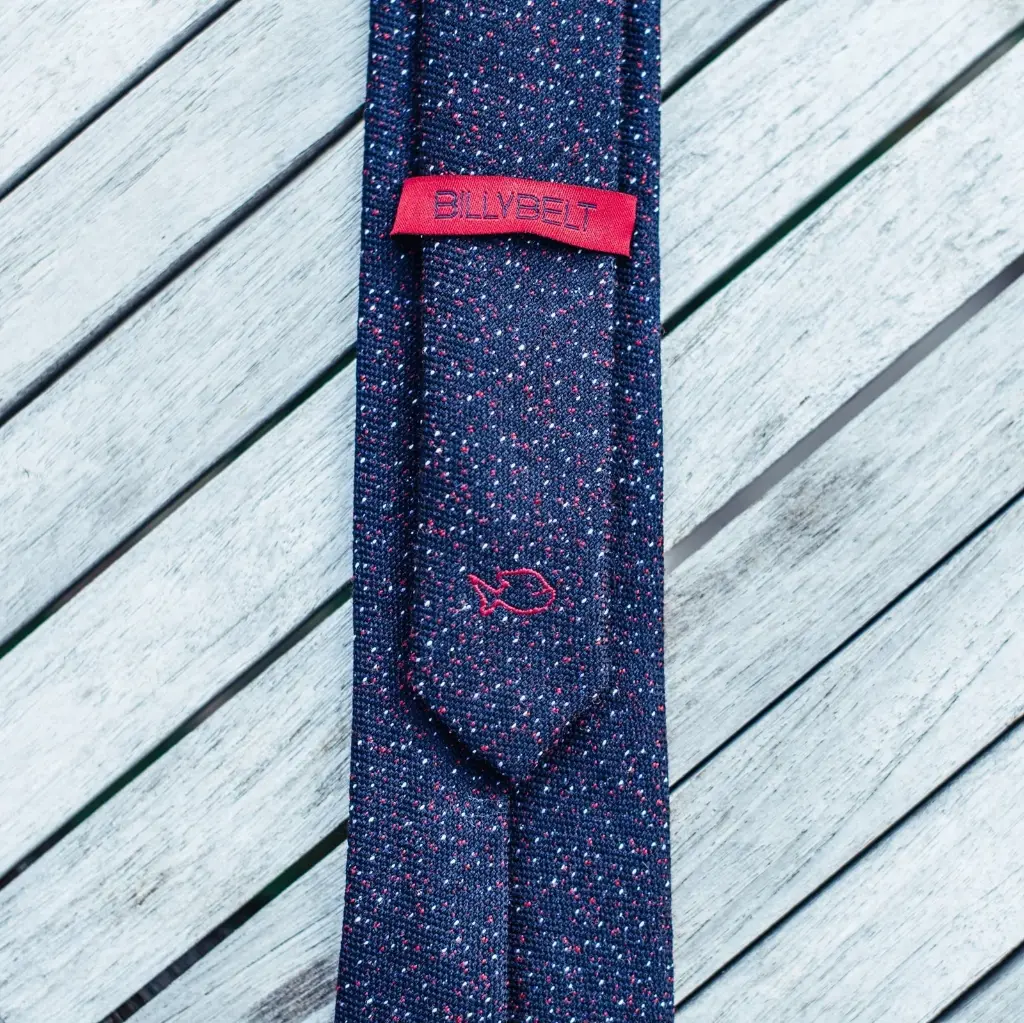 Billybelt - Krawatte Wool Tie - navy, rot