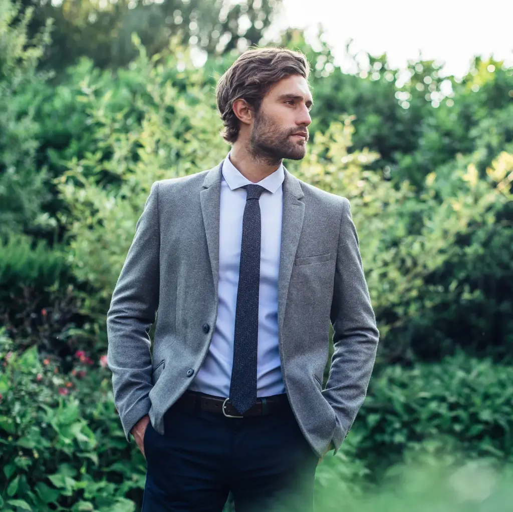 Billybelt - Krawatte Wool Tie - navy, yellow