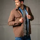 Billybelt - Surchemise Hemdjacke knitterfrei - leaf brown