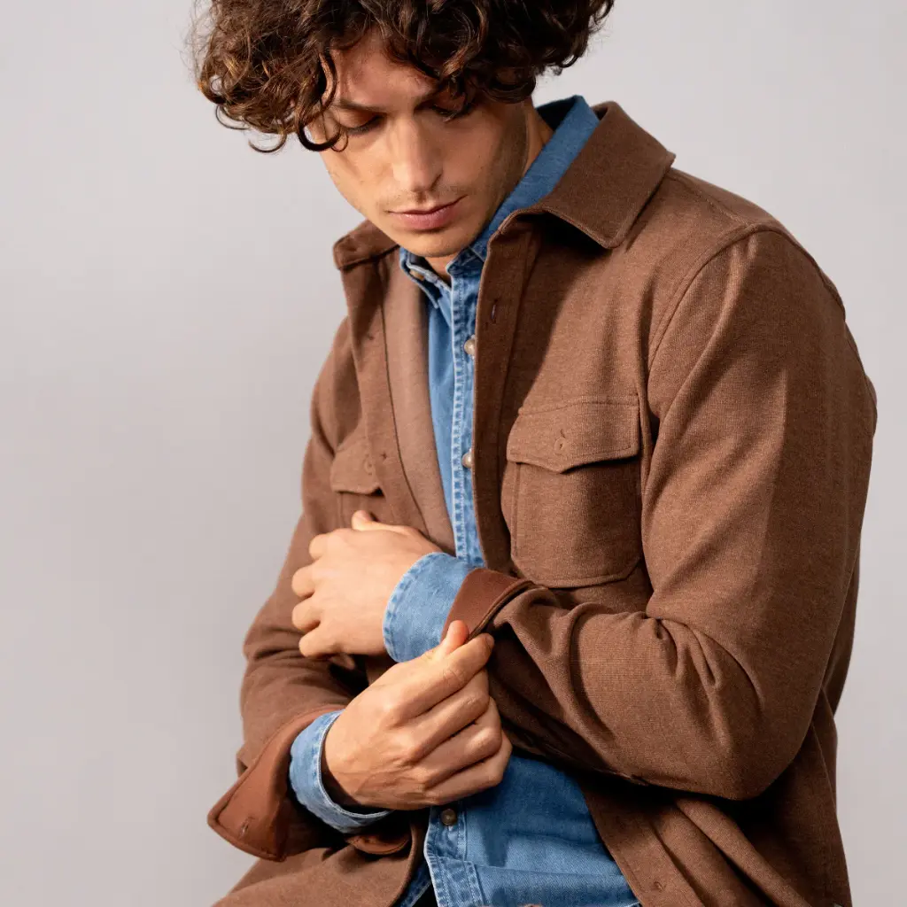 Billybelt - Surchemise Hemdjacke knitterfrei - leaf brown