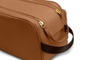 Doppel-Waschtasche | karamell | braun | gold | genarbt