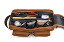 Doppel-Waschtasche | karamell | braun | gold | genarbt