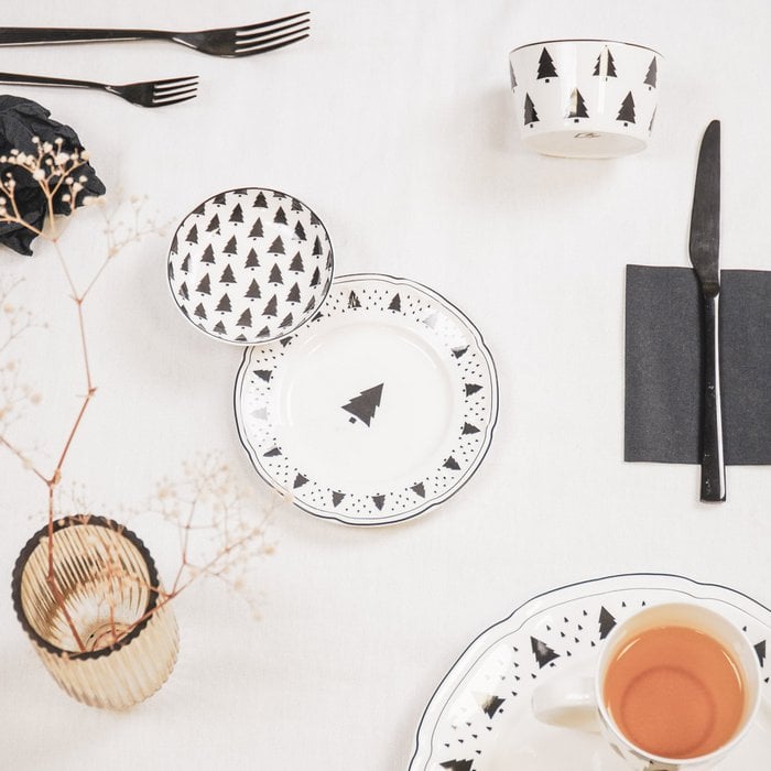 Housevitamin - mittlerer Teller Plate Xmas Tree Newbone China 10x15x1,5cm