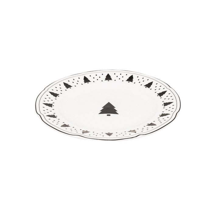 Housevitamin - großer Teller Plate Xmas Tree Newbone China 19,5x19,5x1,2cm